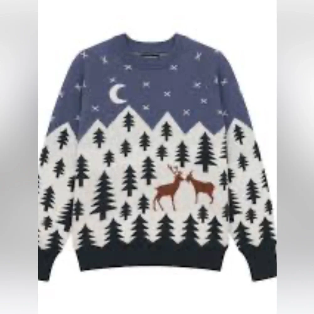 NAADAM Cashmere Sweater with Snowy Forest - Picture 2 of 5
